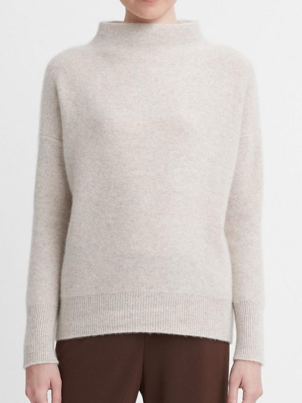Vince Plush Cashmere Funnel Neck Sweater Marble Size XS